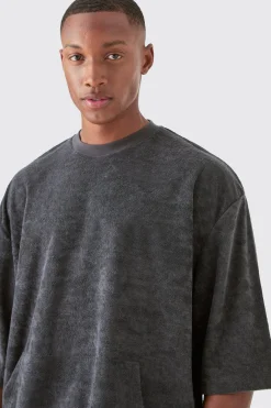 Short Sleeve Oversized Boxy Towelling Sweat Short Tracksuit | BoohooMAN UK