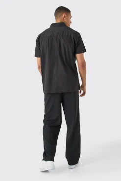 Short Sleeve Oversized Poplin Floral Applique Shirt | BoohooMAN UK