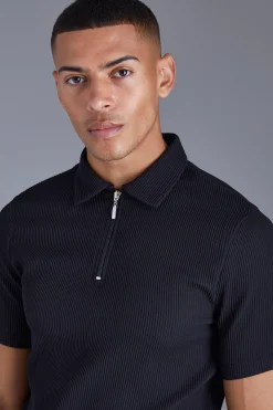 Short Sleeve Polo Stretch Fit Shirt | BoohooMAN UK