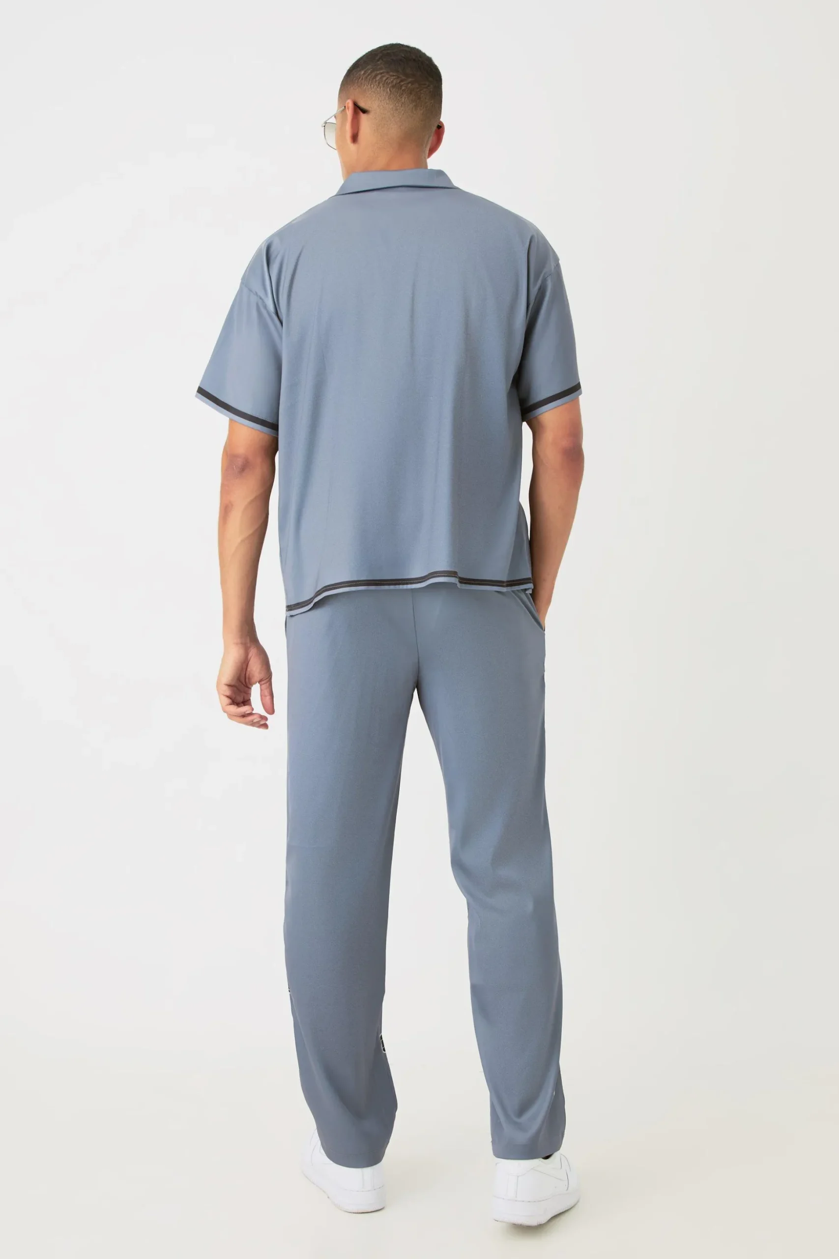 Short Sleeve Satin Boxy Floral Shirt & Trouser | BoohooMAN UK
