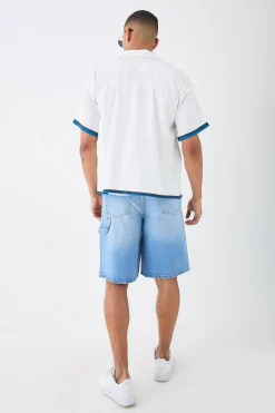 Short Sleeve Satin Boxy Floral Shirt | BoohooMAN UK