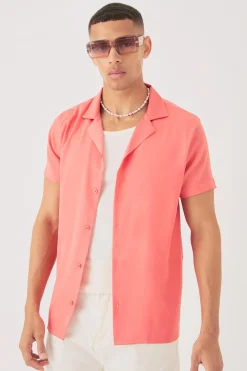 Short Sleeve Satin Shirt | BoohooMAN UK