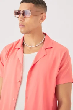 Short Sleeve Satin Shirt | BoohooMAN UK