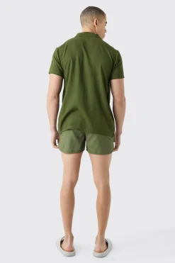 Short Sleeve Shirt & Swim Set | BoohooMAN UK