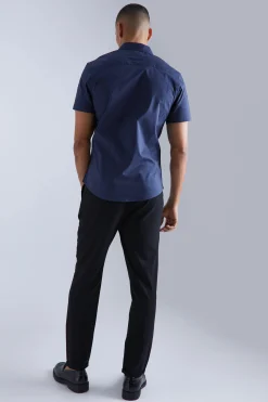 Short Sleeve Slim Fit Shirt | BoohooMAN UK