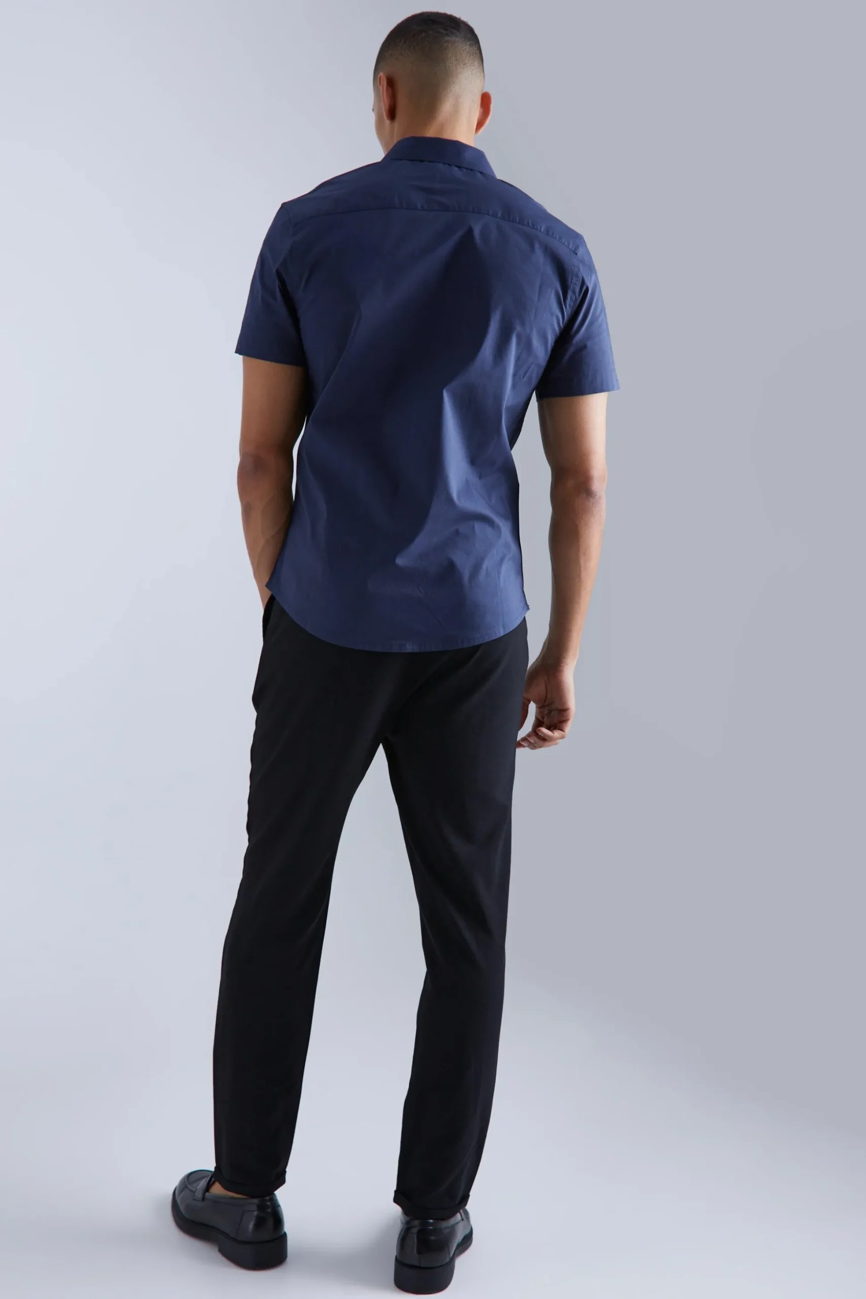 Short Sleeve Slim Fit Shirt | BoohooMAN UK