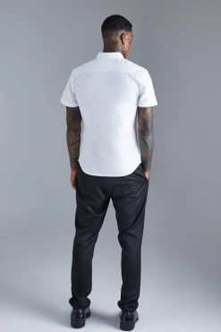 Short Sleeve Slim Shirt | BoohooMAN UK