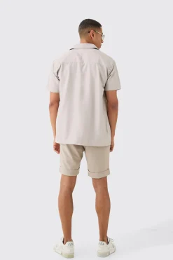 Short Sleeve Soft Twill Oversized Shirt | BoohooMAN UK