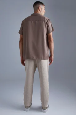 Short Sleeve Soft Twill Smart Shirt | BoohooMAN UK