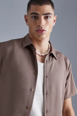 Short Sleeve Soft Twill Smart Shirt | BoohooMAN UK