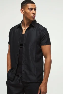 Short Sleeve Soft Twill Smart Shirt & Trouser | BoohooMAN UK