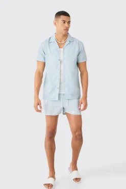 Short Sleeve Star Shirt & Swim Set | BoohooMAN UK