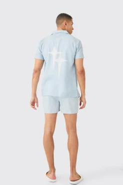 Short Sleeve Star Shirt & Swim Set | BoohooMAN UK
