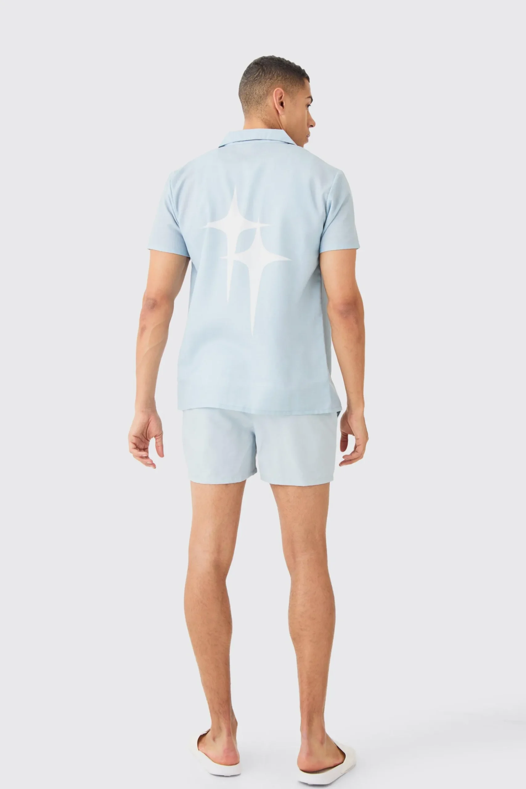 Short Sleeve Star Shirt & Swim Set | BoohooMAN UK