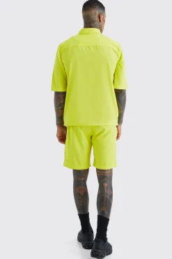 Short Sleeve Technical Utility Shirt & Short Set | BoohooMAN UK