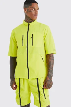 Short Sleeve Technical Utility Shirt & Short Set | BoohooMAN UK