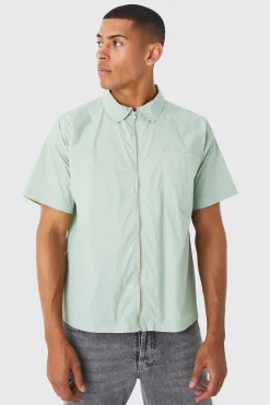 Short Sleeve Teflon Boxy Shirt | BoohooMAN UK