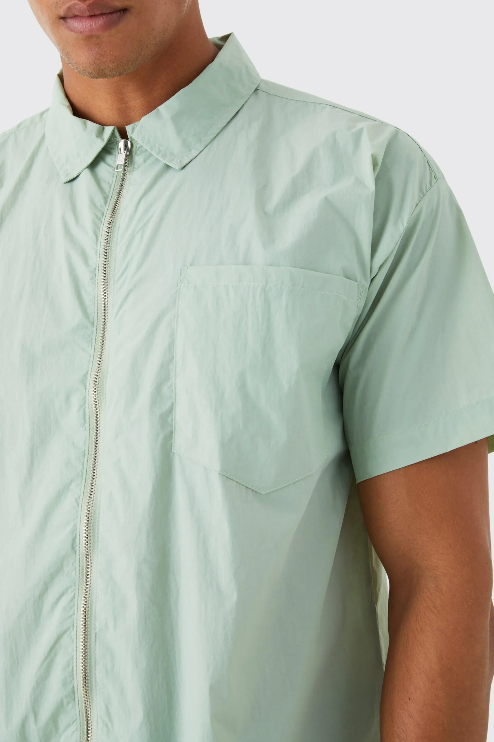 Short Sleeve Teflon Boxy Shirt | BoohooMAN UK