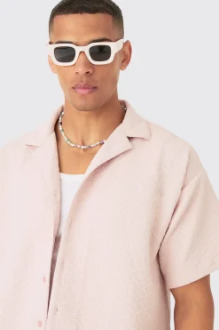 Short Sleeve Triangle Geo Boxy Shirt & Short Set | BoohooMAN UK