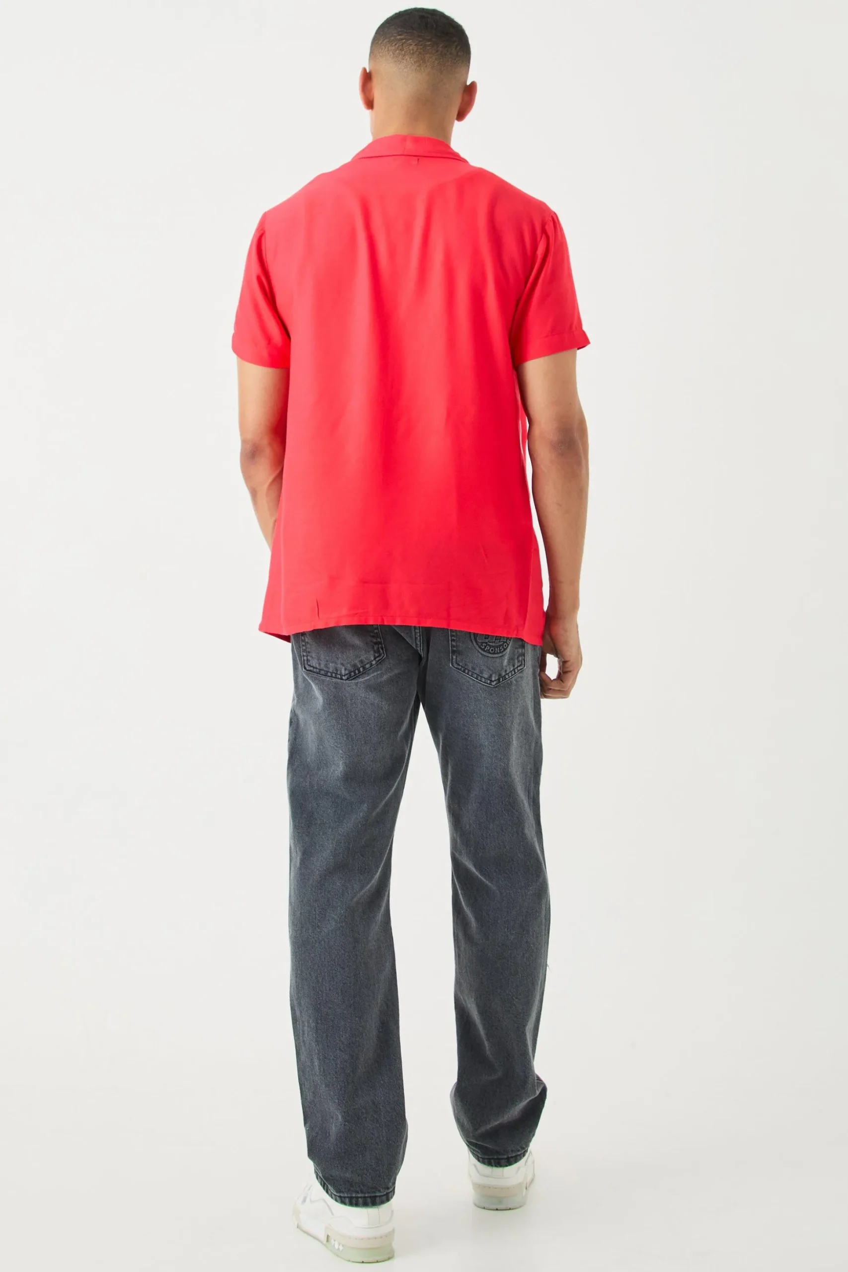 Short Sleeve Viscose Line Flower Shirt | BoohooMAN UK