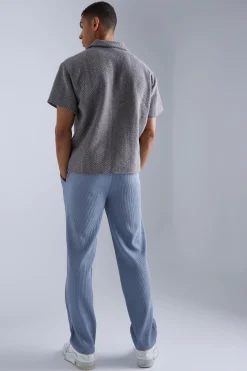 Short Sleeve Zig Zag Contrast Boxy Shirt | BoohooMAN UK