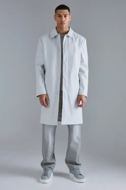 Shower Proof Mid Length Mac | BoohooMAN UK