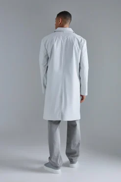 Shower Proof Mid Length Mac | BoohooMAN UK