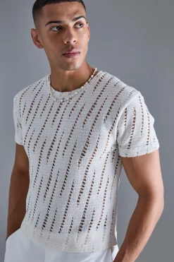 Shrunken Boxy Extreme Distressed T-shirt | BoohooMAN UK