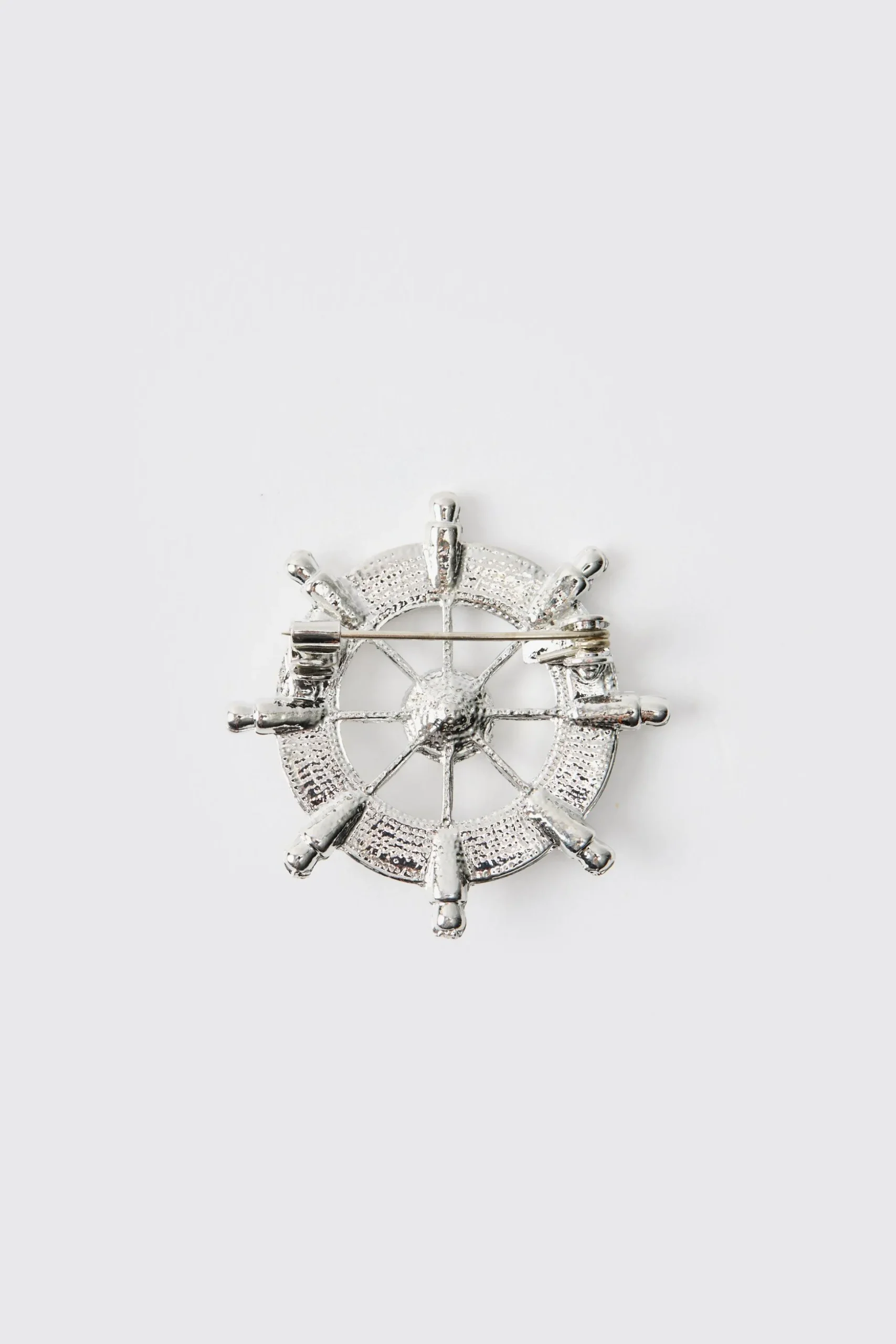 Silver Compass Brooch | BoohooMAN UK