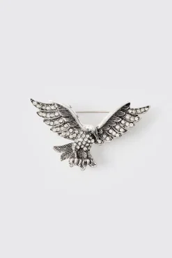 Silver Eagle Brooch | BoohooMAN UK