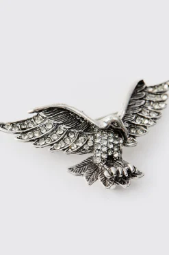 Silver Eagle Brooch | BoohooMAN UK