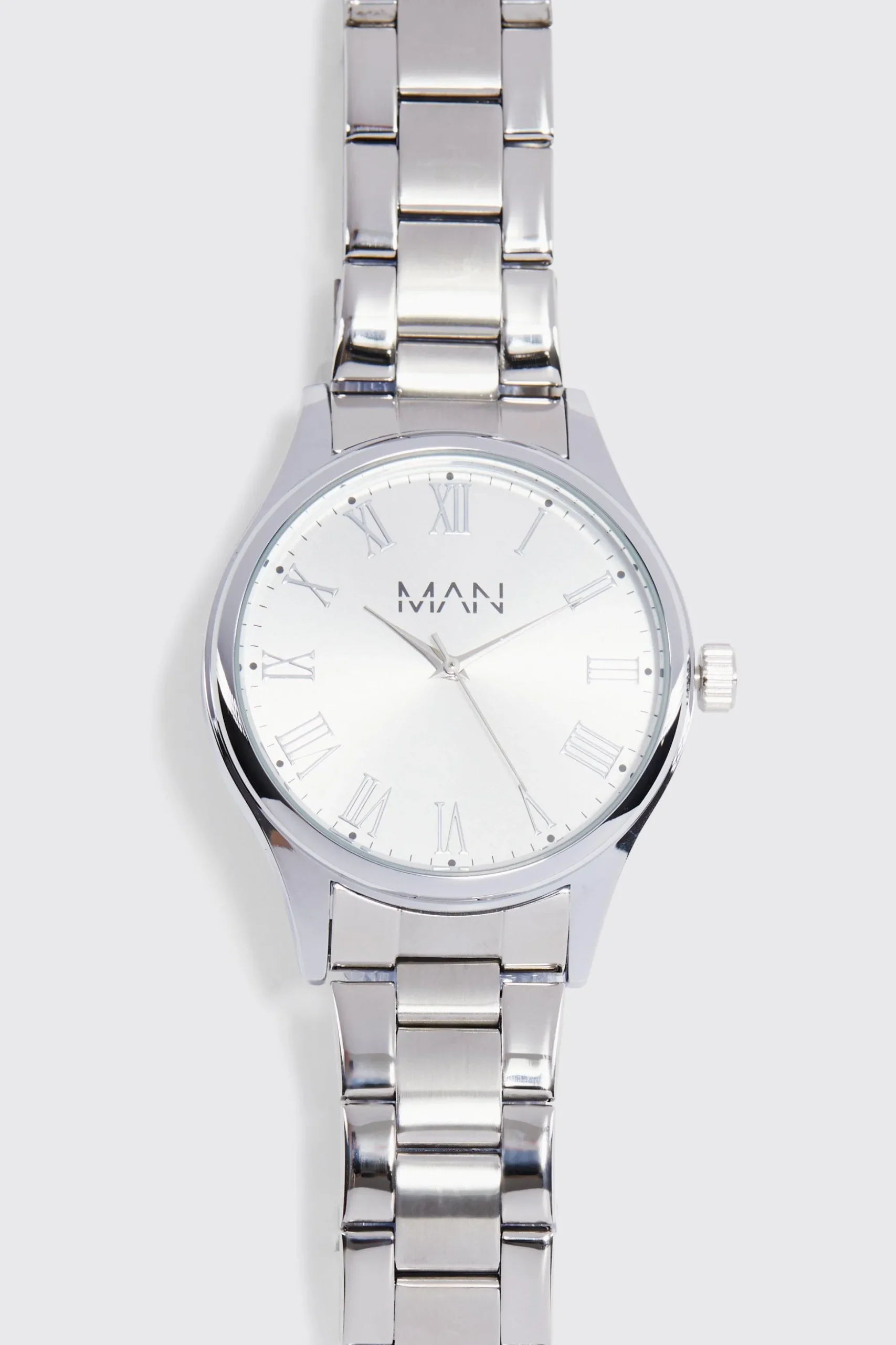 Silver Plated Watch With Gift Box | BoohooMAN UK