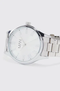 Silver Plated Watch With Gift Box | BoohooMAN UK