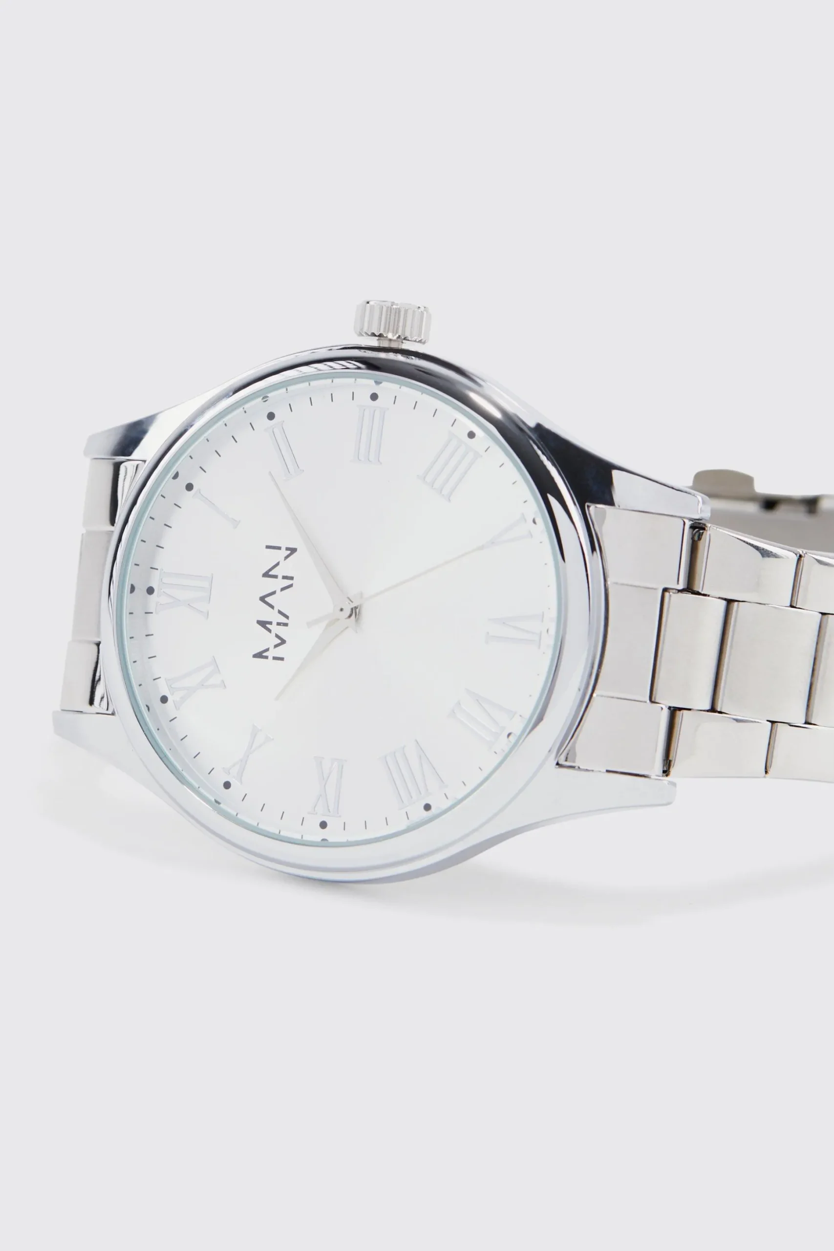 Silver Plated Watch With Gift Box | BoohooMAN UK
