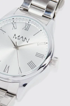 Silver Plated Watch With Gift Box | BoohooMAN UK