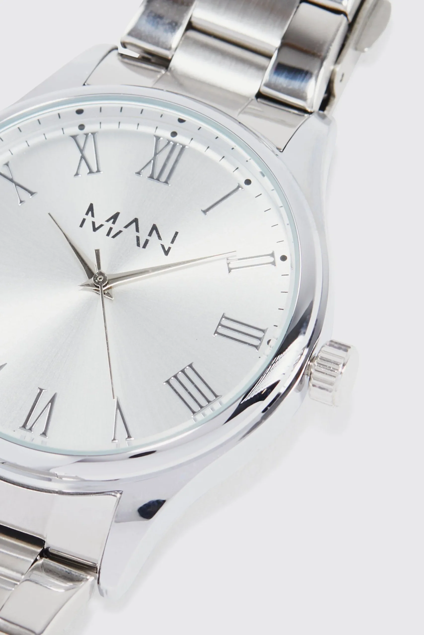 Silver Plated Watch With Gift Box | BoohooMAN UK