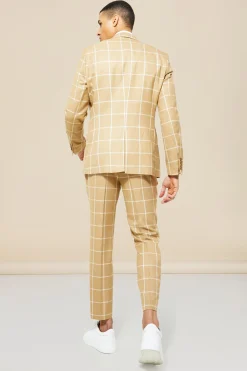 Single Breasted Check Slim Suit Jacket | BoohooMAN UK