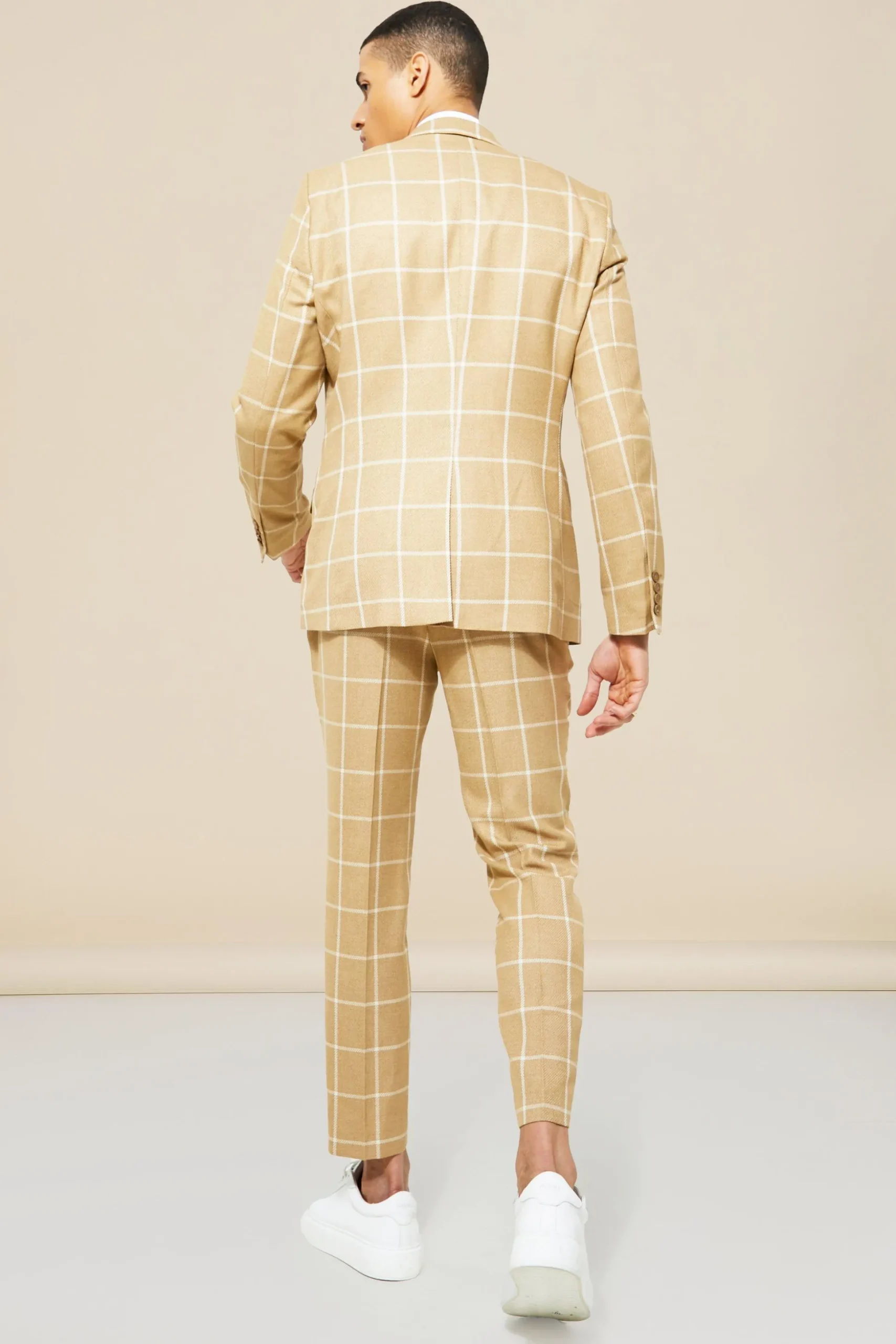 Single Breasted Check Slim Suit Jacket | BoohooMAN UK