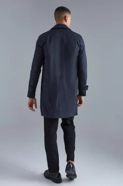 Single Breasted Poly Twill Mac | BoohooMAN UK
