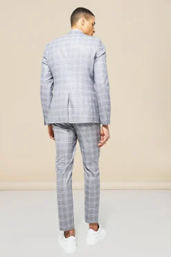 Single Breasted Skinny Check Suit Jacket | BoohooMAN UK