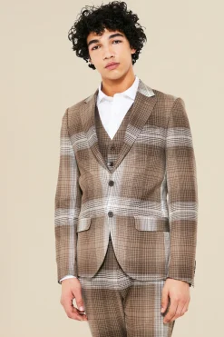 Single Breasted Skinny Check Suit Jacket | BoohooMAN UK