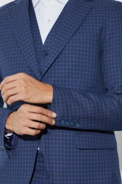 Single Breasted Slim Check Suit Jacket | BoohooMAN UK
