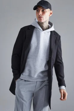Single Breasted Wool Mix Overcoat | BoohooMAN UK