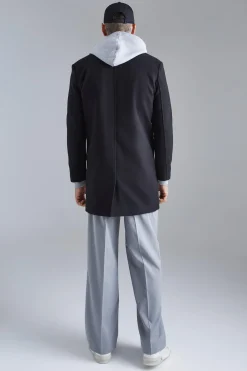 Single Breasted Wool Mix Overcoat | BoohooMAN UK