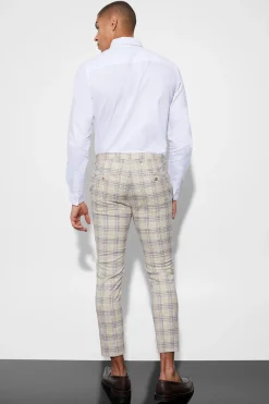 Skinny Check Suit | BoohooMAN UK