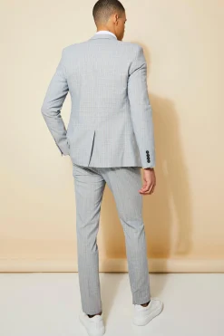 Skinny Check Suit Trousers | BoohooMAN UK
