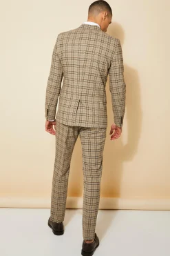 Skinny Check Suit Trousers | BoohooMAN UK