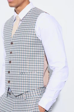 Skinny Checked Waistcoat | BoohooMAN UK