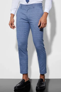 Skinny Crop Micro Check Suit | BoohooMAN UK