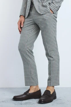 Skinny Cropped Checked Suit Trousers | BoohooMAN UK